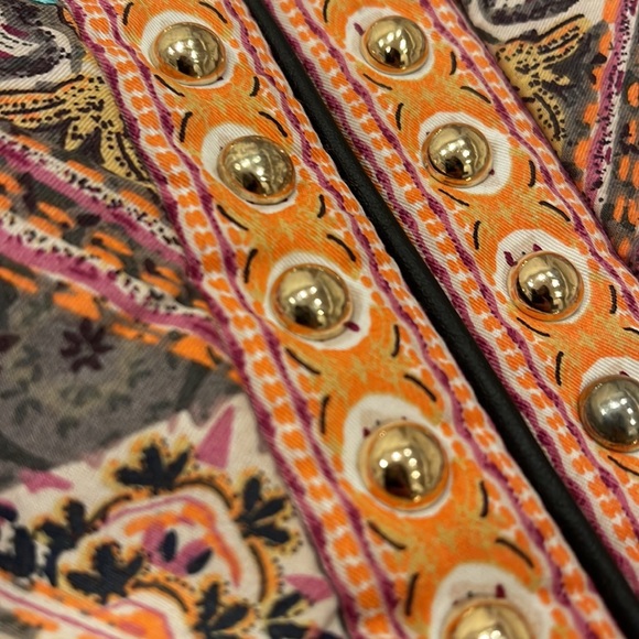 Beautiful Open Front Printed Studded Embroidered Jacket - Picture 8 of 11